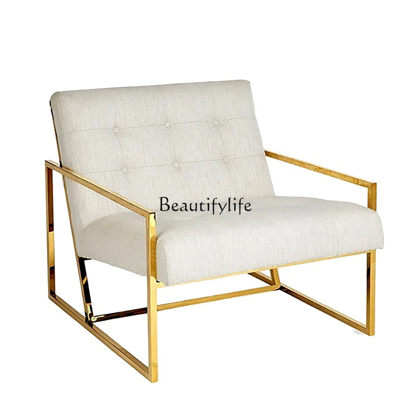 Nordic Stainless Steel Living Room Sofa Fabric Combination Home Simple Modern Single Leisure Chair
Nordic Stainless Steel Living Room Sofa Fabric Combination Home Simple Modern Single Leisure Chair
