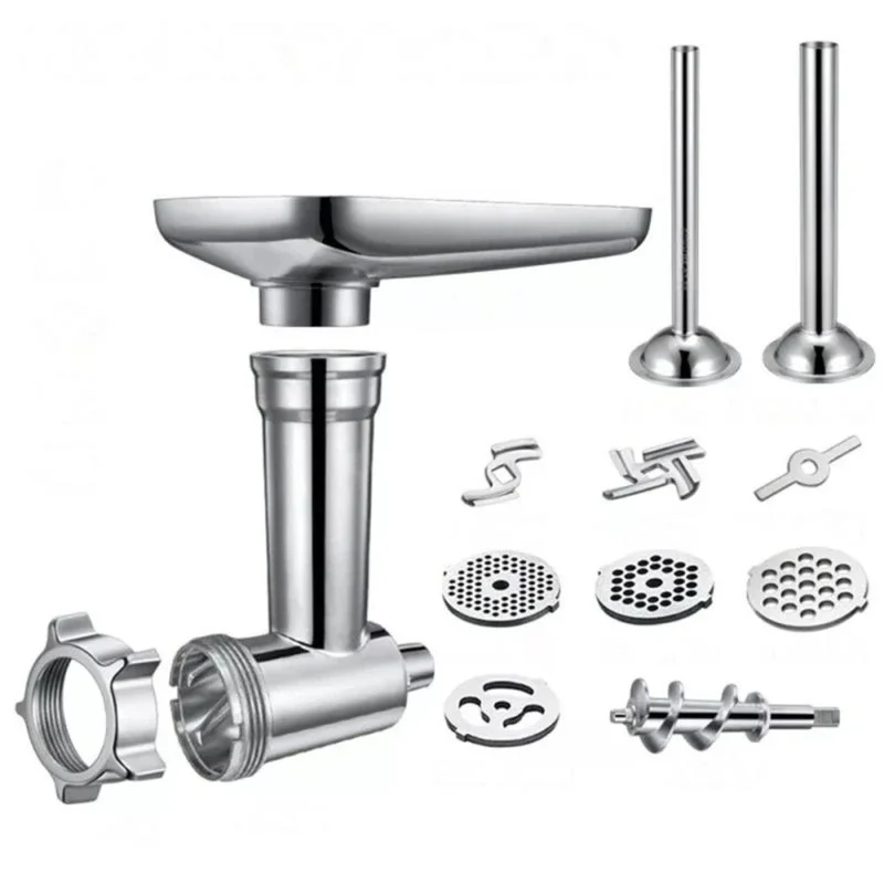 Stainless Steel Grinder for KitchenAid Stand Mixers with Sausage Filling Tube/Food Processor Accessories
Stainless Steel Grinder for KitchenAid Stand Mixers with Sausage Filling Tube/Food Processor Accessories