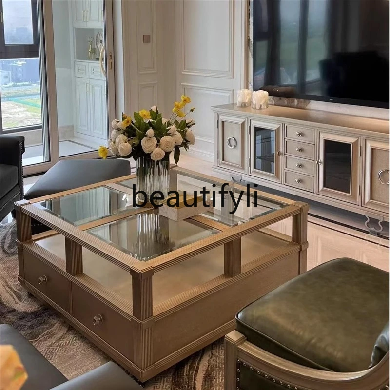 American light luxury solid wood coffee table French retro high-end atmospheric villa living room coffee table coffee table
American light luxury solid wood coffee table French retro high-end atmospheric villa living room coffee table coffee table