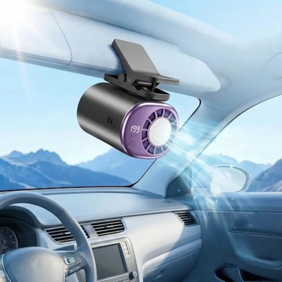 2026 Clip-on Car Air Conditioner Fan, Neck-style ice compress fan, with LED Display, 360° Rotatable, 200 Speed Settings, Rechar
2026 Clip-on Car Air Conditioner Fan, Neck-style ice compress fan, with LED Display, 360° Rotatable, 200 Speed Settings, Rechar