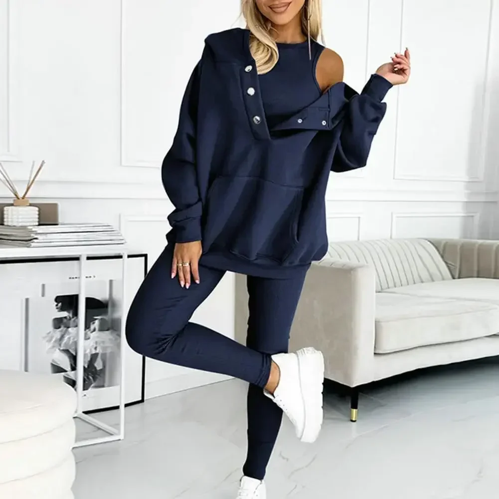 Women's 3 Piece Set Casual Tracksuit Autumn Winter Sport Suit Hoodies+Vest+Pants Warm Sporting Women Set Outwear Suit
Women's 3 Piece Set Casual Tracksuit Autumn Winter Sport Suit Hoodies+Vest+Pants Warm Sporting Women Set Outwear Suit