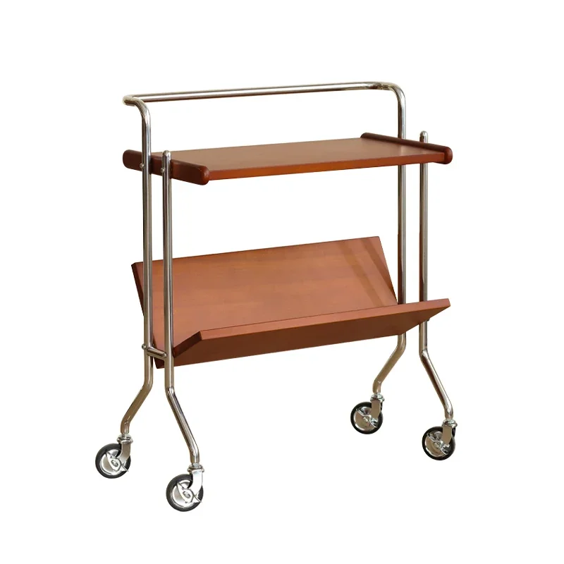 Furniture retro medieval trolley solid wood edge few living room removable coffee table shelf bookshelf
Furniture retro medieval trolley solid wood edge few living room removable coffee table shelf bookshelf