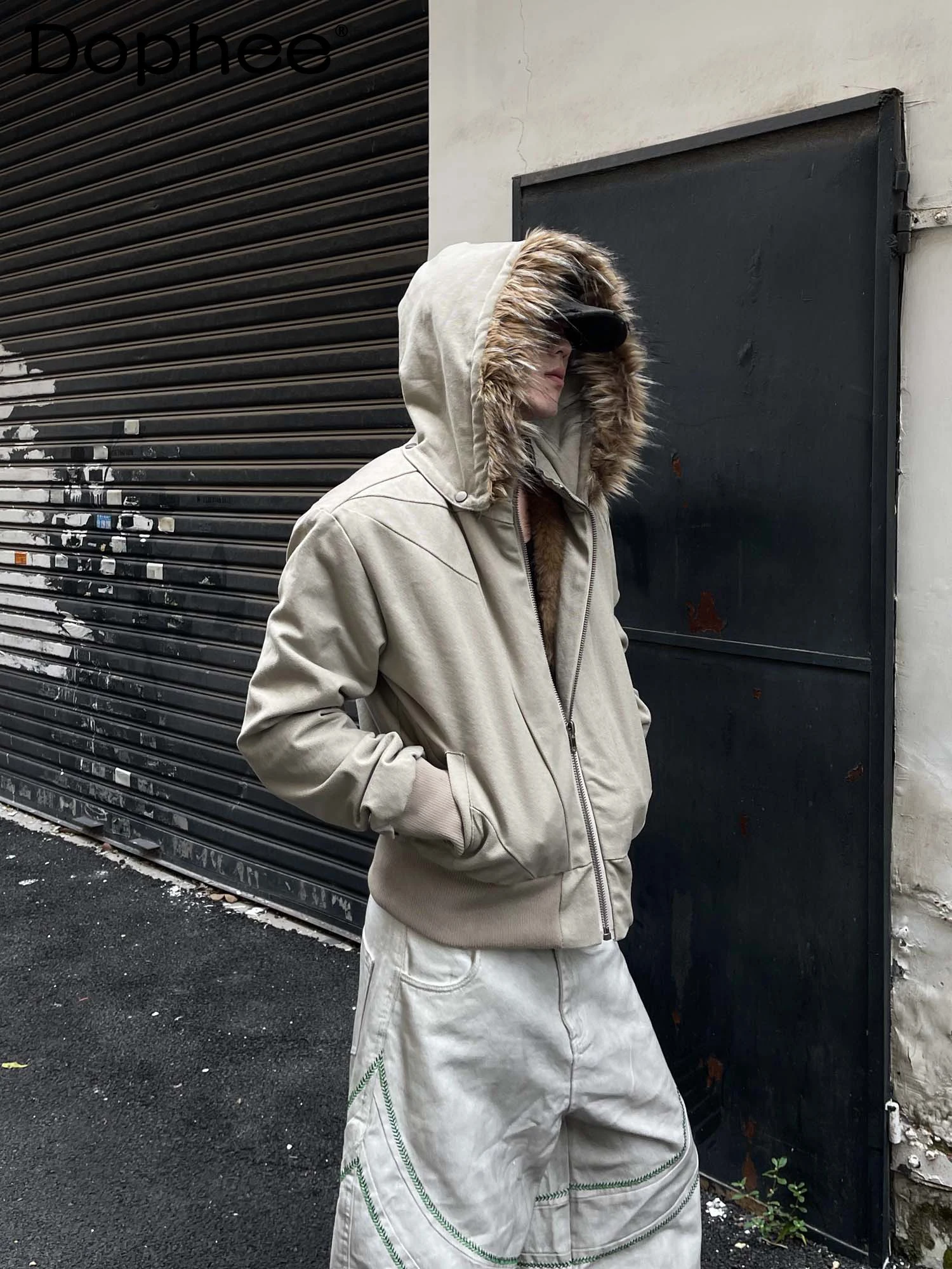 American Retro Fashion Men's Clothing Fur Collar Loose Warm Casual Hooded Jacket Unisex Thickened Cotton Coat
American Retro Fashion Men's Clothing Fur Collar Loose Warm Casual Hooded Jacket Unisex Thickened Cotton Coat