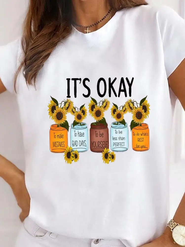 Cartoon Flower Lovely Letter Clothes Women Clothing Graphic T-shirt Ladies Print T Shirt Short Sleeve Fashion Basic Tee Top
Cartoon Flower Lovely Letter Clothes Women Clothing Graphic T-shirt Ladies Print T Shirt Short Sleeve Fashion Basic Tee Top