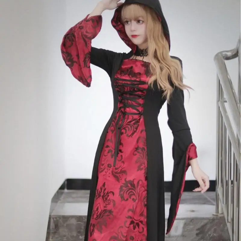 1Pcs Halloween Party Vampire Cosplay Cloak Dress Masquerade Necromancer Robe Women Exquisite Fashion Photography Costume
1Pcs Halloween Party Vampire Cosplay Cloak Dress Masquerade Necromancer Robe Women Exquisite Fashion Photography Costume