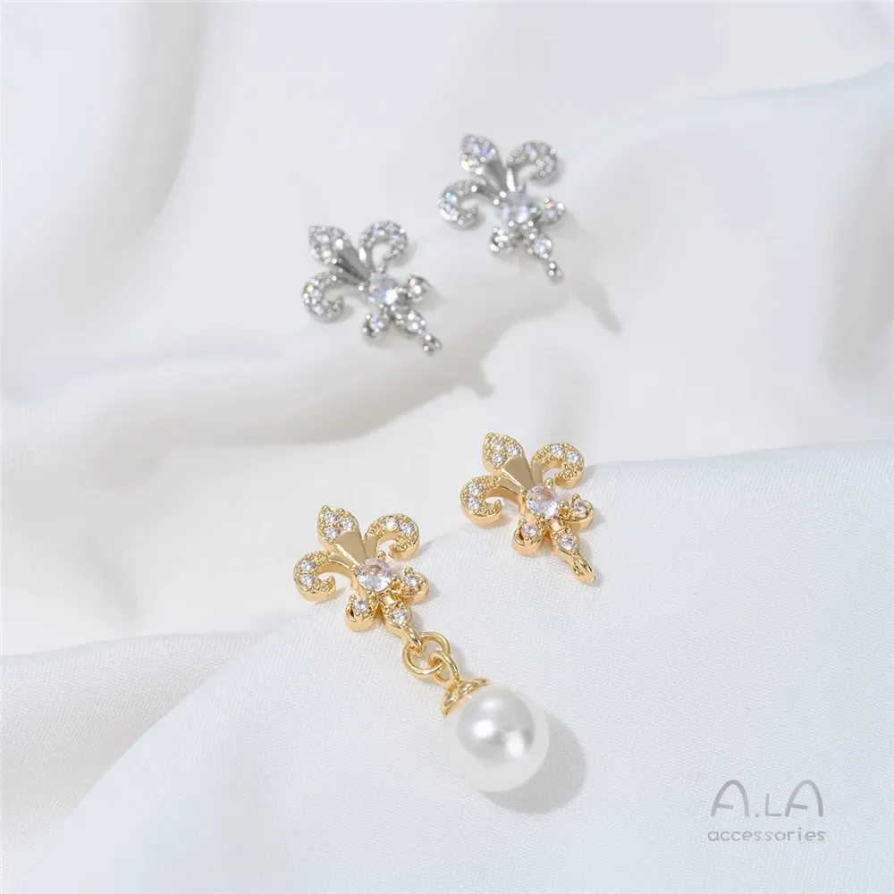 R618 14K Genuine Gold Set with Zircon Iris Cross Stud Earrings, Diy Handcrafted Earring and Accessory Materials
R618 14K Genuine Gold Set with Zircon Iris Cross Stud Earrings, Diy Handcrafted Earring and Accessory Materials