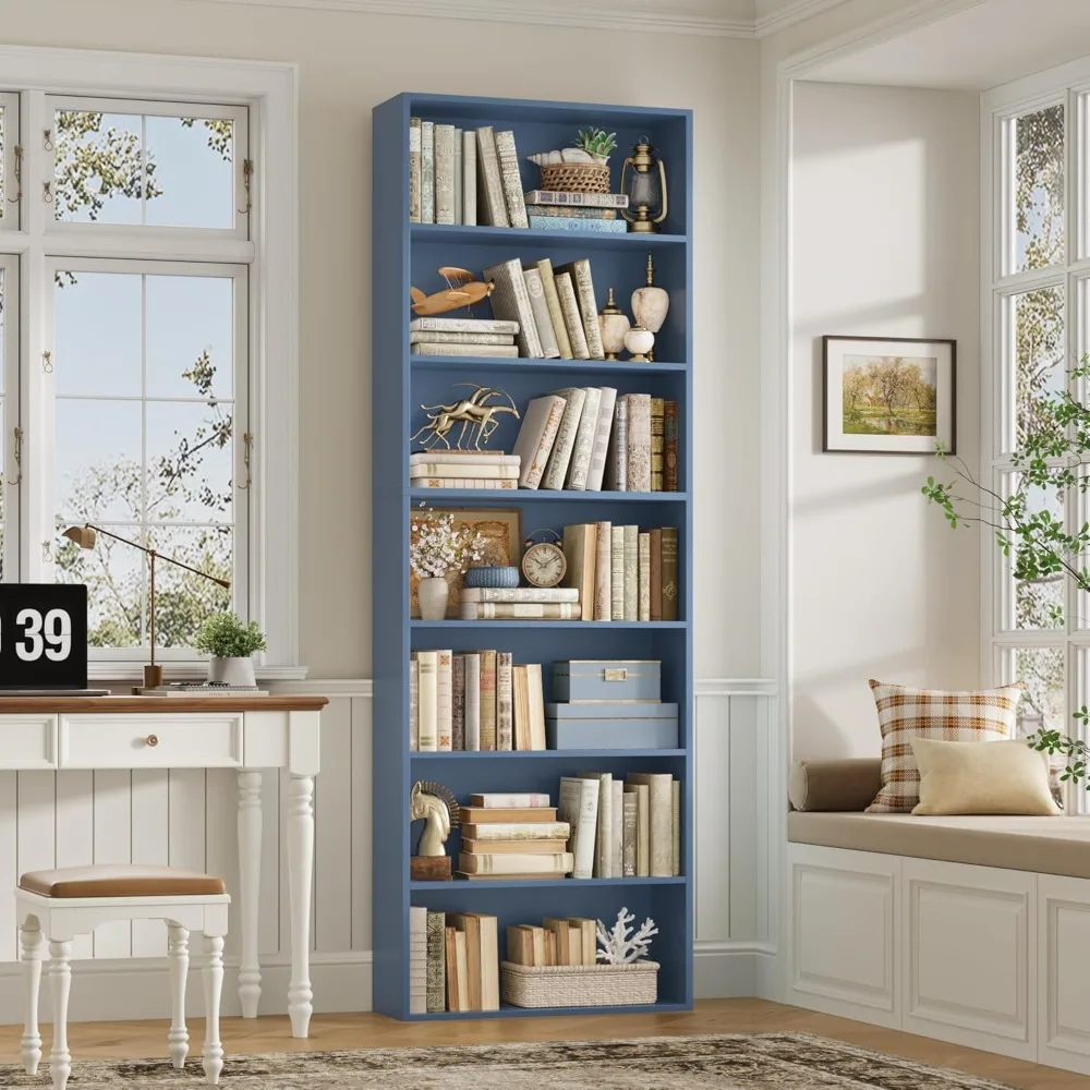 Tall 7-Tier Open Shelf Bookcase Freestanding Display Storage Rack for Home Office Living Room Bedroom Blue
Tall 7-Tier Open Shelf Bookcase Freestanding Display Storage Rack for Home Office Living Room Bedroom Blue