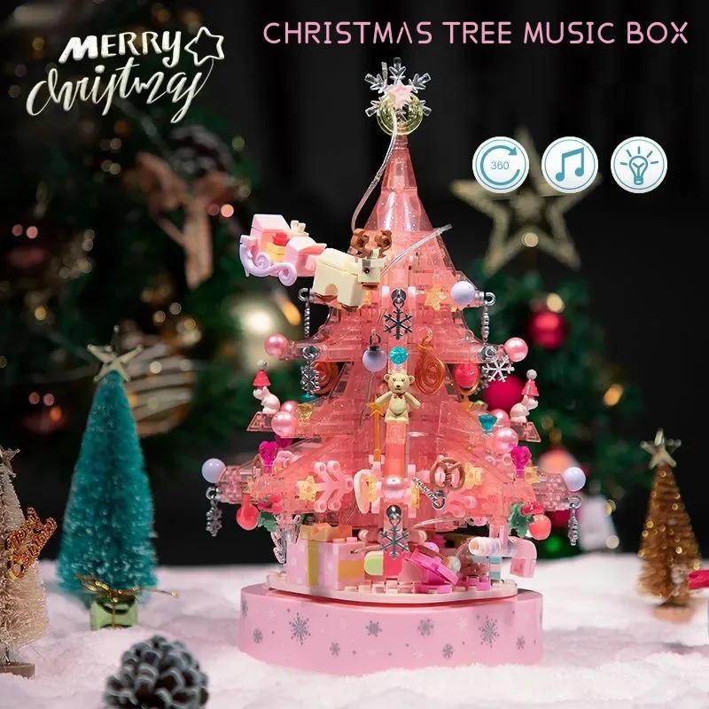Pink Christmas Tree Building Blocks Rotating Lights Music Box Santa Claus LED Luminous Model Bricks Girls Assembling Toys Gift
Pink Christmas Tree Building Blocks Rotating Lights Music Box Santa Claus LED Luminous Model Bricks Girls Assembling Toys Gift