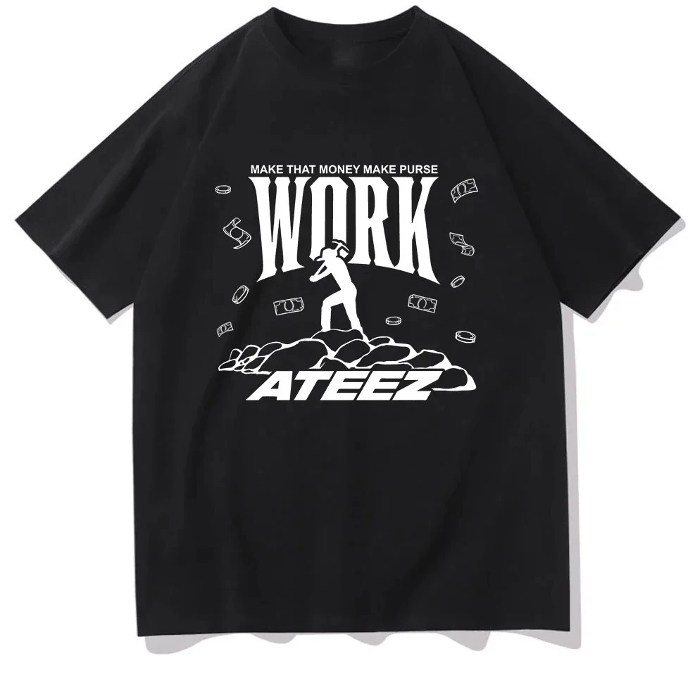 Футболка с векторным принтом Ateez Work для мужчин и женщин, топы с эстетическим рисунком в стиле Харадзюку, повседневная винтажная футболка унисекс, женская одежда
Футболка с векторным принтом Ateez Work для мужчин и женщин, топы с эстетическим рисунком в стиле Харадзюку, повседневная винтажная футболка унисекс, женская одежда