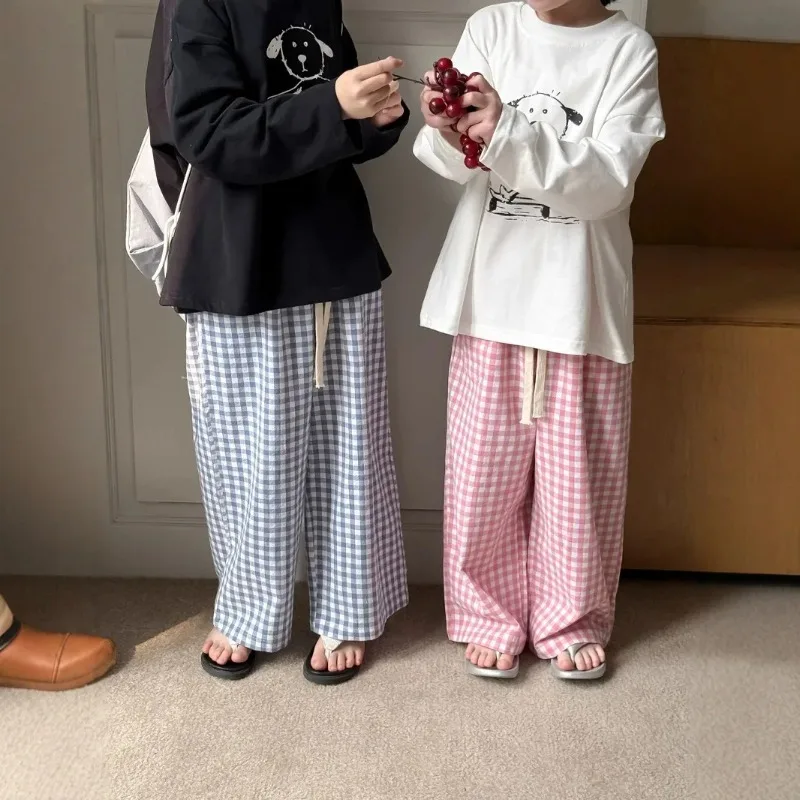 Childrens Pants 2025 Spring New Girls Korean Fashion Checkered Loose Casual Straight Pants Kids Clothes
Childrens Pants 2025 Spring New Girls Korean Fashion Checkered Loose Casual Straight Pants Kids Clothes