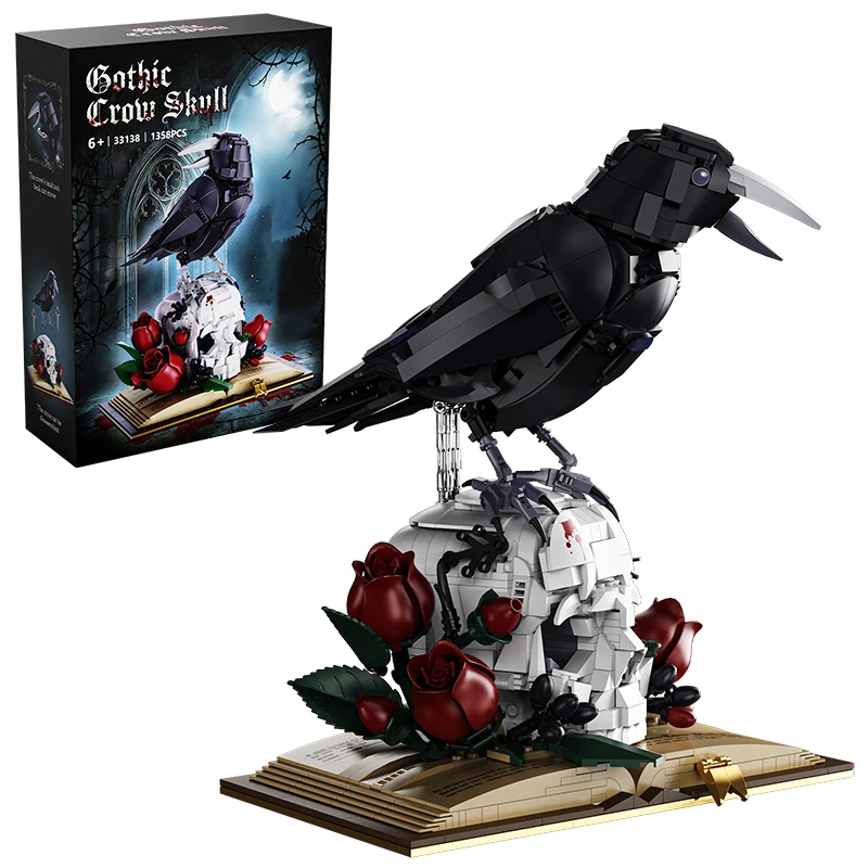 Creative 1358Pcs Crow Skull Magic Book Building Blocks Gothic Crossbones Home Decoration Assembly Bricks MOC Toys Halloween Gift
Creative 1358Pcs Crow Skull Magic Book Building Blocks Gothic Crossbones Home Decoration Assembly Bricks MOC Toys Halloween Gift