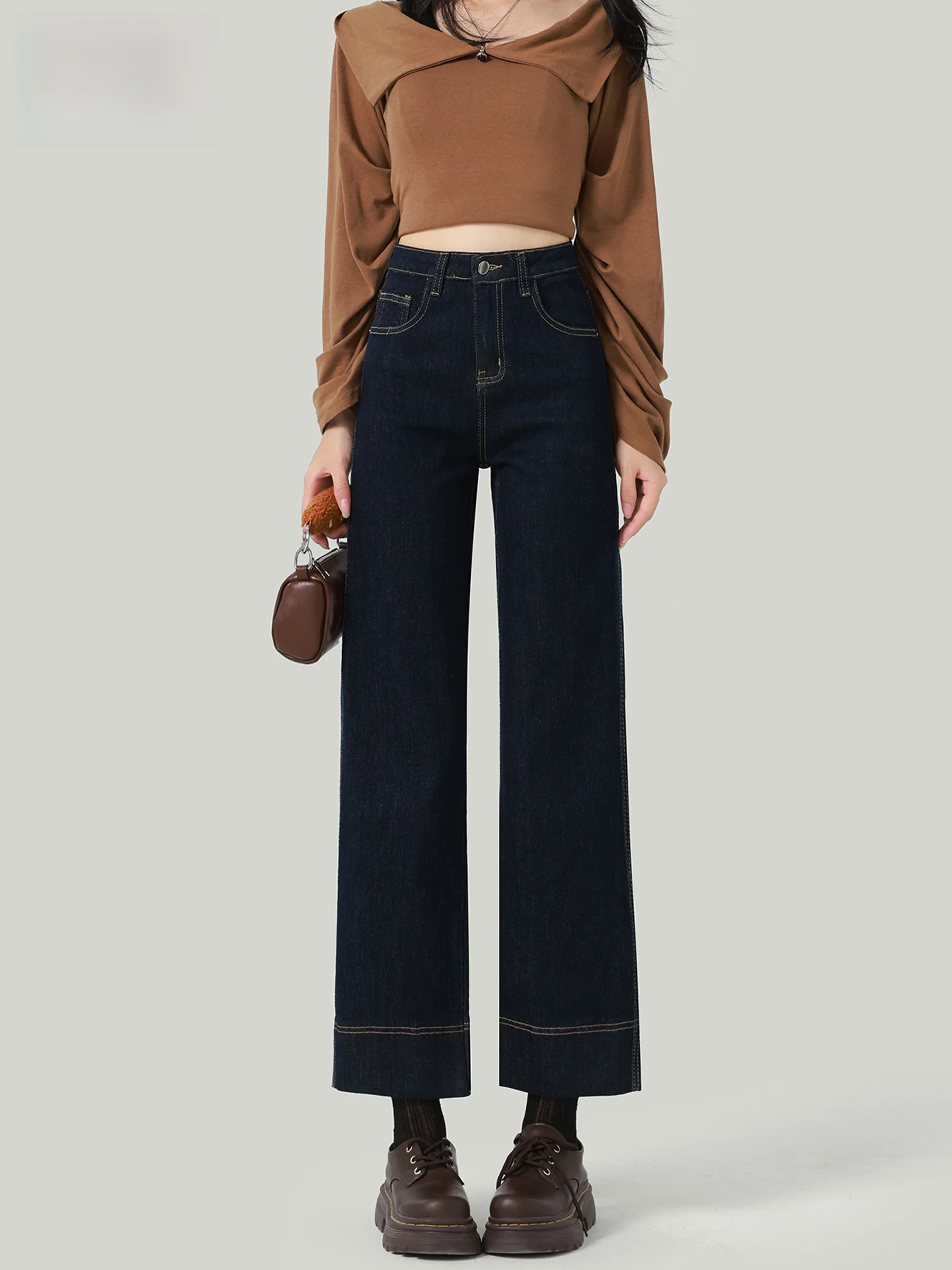 High Waist Straight Leg Denim Jeans Women's Fashion Autumn New Small Size Slimming Lengthening Nine Tube French Bread Pants
High Waist Straight Leg Denim Jeans Women's Fashion Autumn New Small Size Slimming Lengthening Nine Tube French Bread Pants