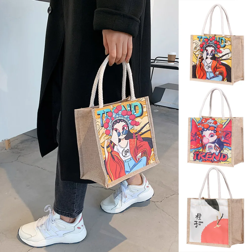 Women Printed Canvas Handbag Ethnic Style Shopping Bag Peking Opera Personality Creativity Lunch Bags Zipper Casual Tote
Women Printed Canvas Handbag Ethnic Style Shopping Bag Peking Opera Personality Creativity Lunch Bags Zipper Casual Tote