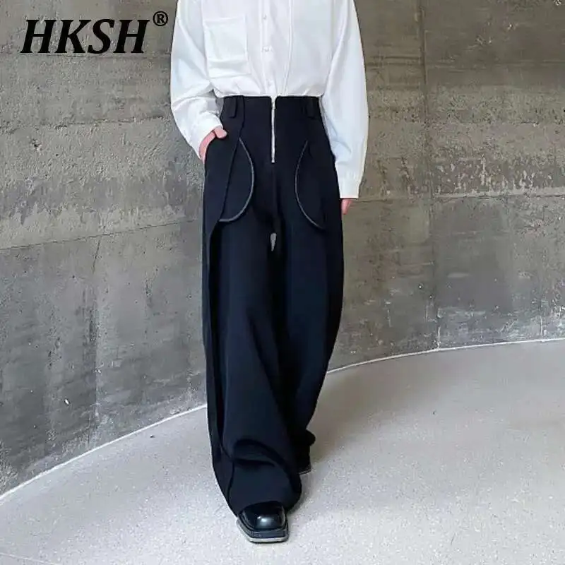 HKSH Spring New Men's Tide Dark Wide Leg Straight Casual Suit Pants Chic Metal Zipper Design Floor Mop Fashion Trousers HK0075
HKSH Spring New Men's Tide Dark Wide Leg Straight Casual Suit Pants Chic Metal Zipper Design Floor Mop Fashion Trousers HK0075