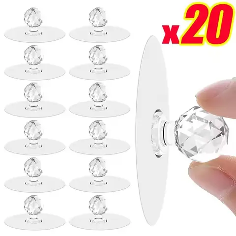 20/1 Uds. Perillas de cajón sin perforaciones, manija autoadhesiva para armario de cocina, muebles, armario, vestidor, ventana, puerta, tiradores de empuje