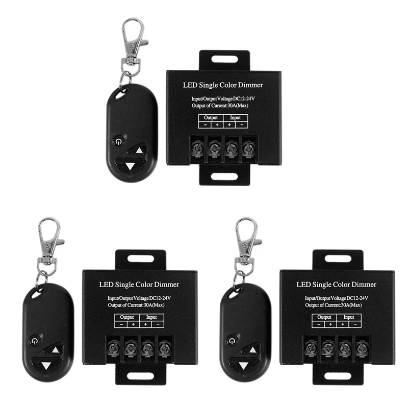 3X 30A Single Channel Led Dimmer Controller With 3 Key Wireless Rf Remote Control For Single Color 5050 Led Striplight
3X 30A Single Channel Led Dimmer Controller With 3 Key Wireless Rf Remote Control For Single Color 5050 Led Striplight