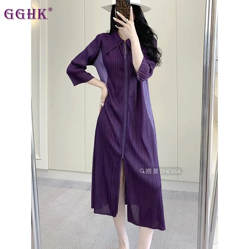 GGHK 2025 Spring Summer New Women Dress Solid Colour Lapel Zip Loose Plus Size Design Fashion Casual Female Dresses
GGHK 2025 Spring Summer New Women Dress Solid Colour Lapel Zip Loose Plus Size Design Fashion Casual Female Dresses
