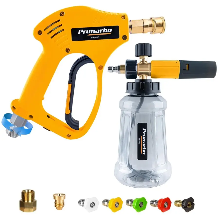 Пенопластовая пушка для мойки высокого давления, сверхмощный латунный поворотный пистолет для мойки автомобилей, 5650 фунтов на квадратный дюйм, мийка для мойки автомобилей с 1 4 быстями
Пенопластовая пушка для мойки высокого давления, сверхмощный латунный поворотный пистолет для мойки автомобилей, 5650 фунтов на квадратный дюйм, мийка для мойки автомобилей с 1 4 быстями