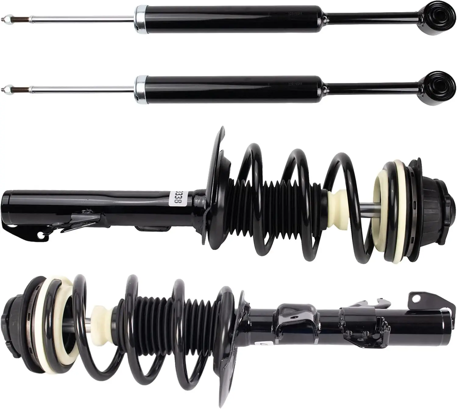 Полный комплект передней и задней стойки и амортизатора Полный комплект стойки и винтовой пружины в сборе, совместимый с Jeep 2014-2018 гг.
Полный комплект передней и задней стойки и амортизатора Полный комплект стойки и винтовой пружины в сборе, совместимый с Jeep 2014-2018 гг.