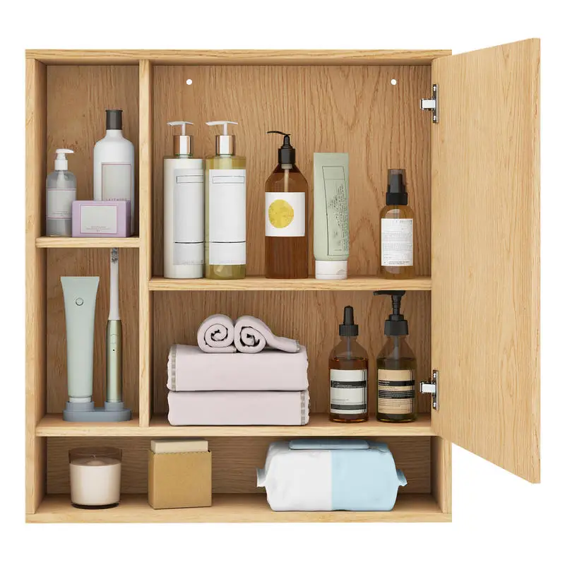 Wall Mounted Bathroom Cabinet with Mirror Single Door-Natural
Wall Mounted Bathroom Cabinet with Mirror Single Door-Natural