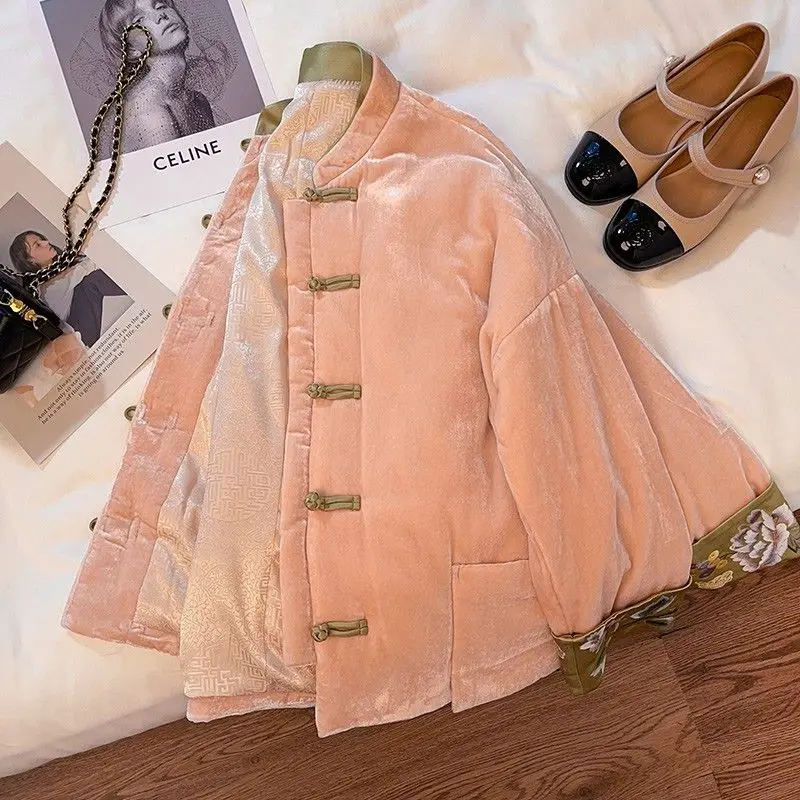 2025 new chinese style cotton jacket thickened retro style buckle and improved tang suit standing collar jacket for winter
2025 new chinese style cotton jacket thickened retro style buckle and improved tang suit standing collar jacket for winter