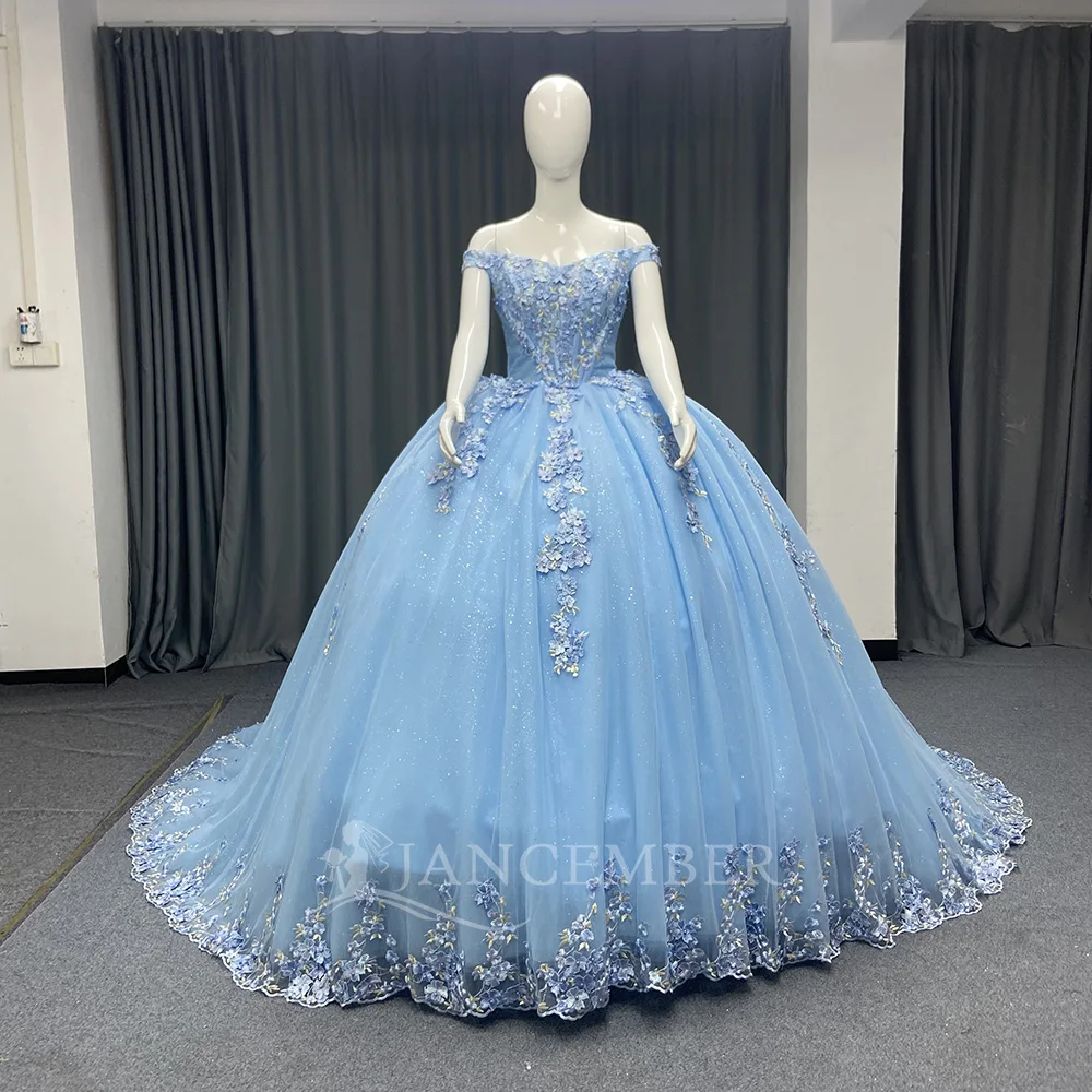 Blue Princess Ball Gown Quinceañera Dresses Beads Crystal Lace Appliqué Tiered Ruffles Birthday Party For 15th Girls Customized
Blue Princess Ball Gown Quinceañera Dresses Beads Crystal Lace Appliqué Tiered Ruffles Birthday Party For 15th Girls Customized