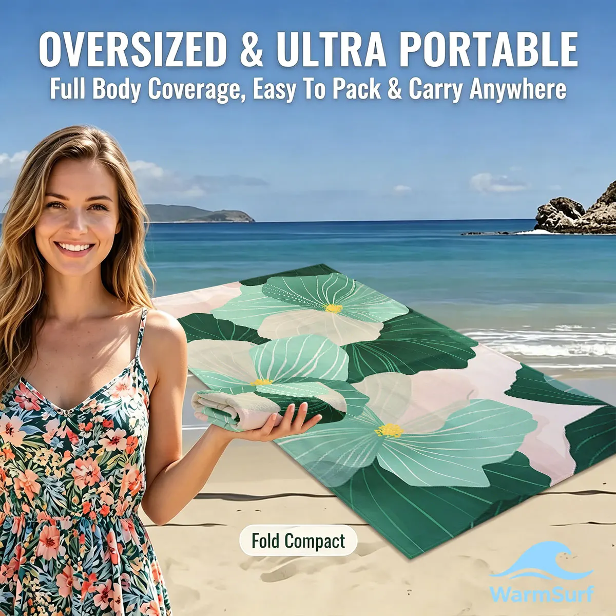 Soft Green Hibiscus Quick Drying Beach Towels Ultra Lightweight Fast-drying Super Absorbent It is a must-have item for summer
Soft Green Hibiscus Quick Drying Beach Towels Ultra Lightweight Fast-drying Super Absorbent It is a must-have item for summer