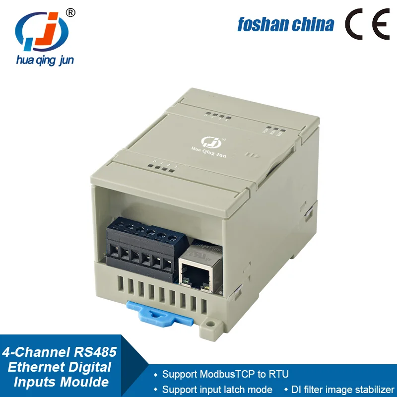 Huaqingjun 4-Channel RS485 Ethernet Digital Input Module Modbus RTU/TCP Data Acquisition RJ45 4DI Board for Smart Home
Huaqingjun 4-Channel RS485 Ethernet Digital Input Module Modbus RTU/TCP Data Acquisition RJ45 4DI Board for Smart Home