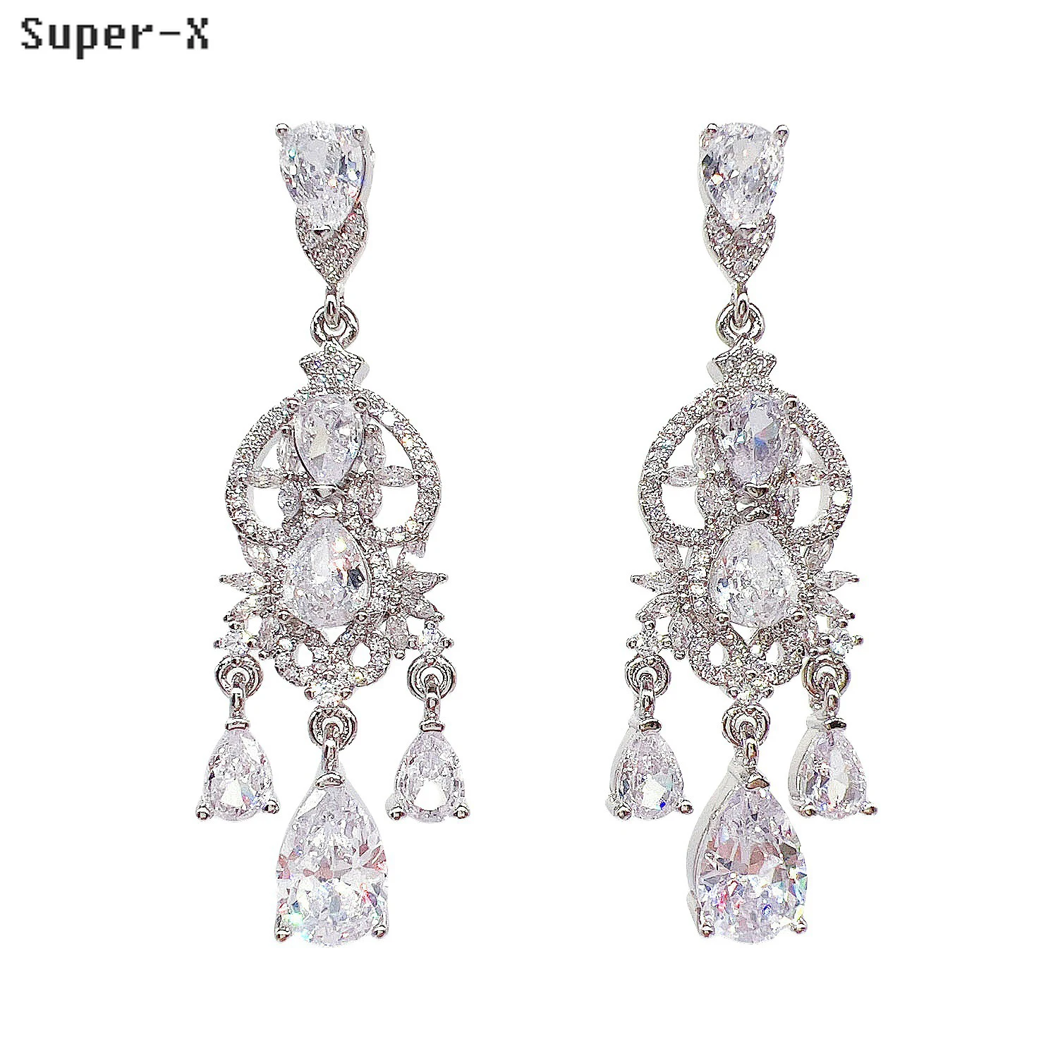 Wedding Bride Earrings Shiny Silver Color Zircon Long Tassel Pendant Earrings Women Dinner Party Anniversay Gift
Wedding Bride Earrings Shiny Silver Color Zircon Long Tassel Pendant Earrings Women Dinner Party Anniversay Gift