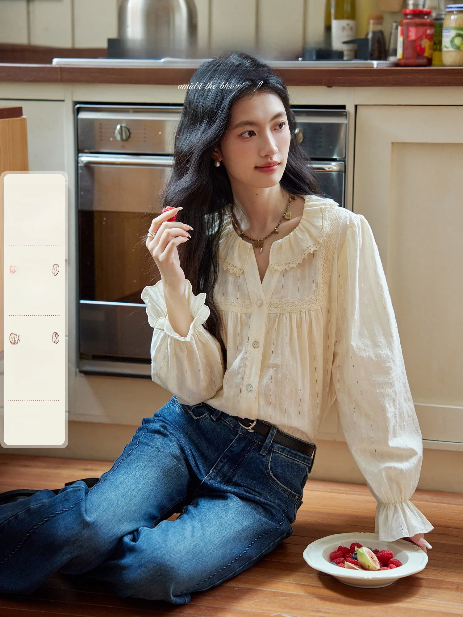 Retro Lace Collar Long Sve Women's irt Inner Wear Soft Cotton Floral Trim Gentlemaid's irt Autumn Faion Ladies' Blouse
Retro Lace Collar Long Sve Women's irt Inner Wear Soft Cotton Floral Trim Gentlemaid's irt Autumn Faion Ladies' Blouse
