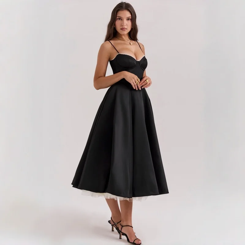 French Style Pink Cami Strap Midi Dress Sweetheart Neckline Elegant Bridesmaid Gown Birthday Party Sweet 16 Quinceanera Prom
French Style Pink Cami Strap Midi Dress Sweetheart Neckline Elegant Bridesmaid Gown Birthday Party Sweet 16 Quinceanera Prom