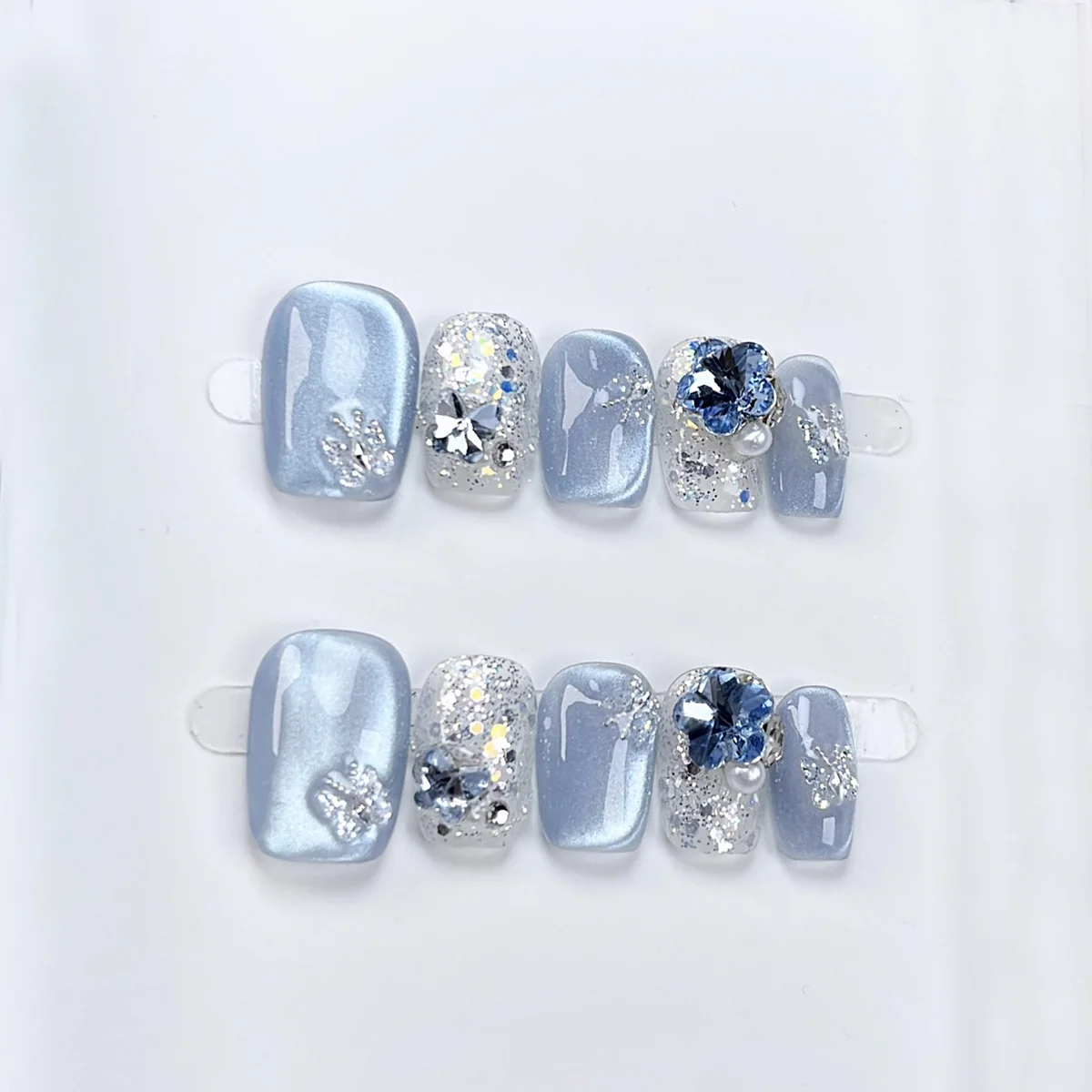 10pcs Cool Cat Eye Handmade Nails Blue Butterfly Press on Nail Short Square Full Coverage Nail Tips for Women&Girl Fake Nail
10pcs Cool Cat Eye Handmade Nails Blue Butterfly Press on Nail Short Square Full Coverage Nail Tips for Women&Girl Fake Nail
