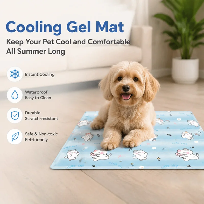 Pet Cooling Gel Mat for Dogs Cats, Summer Heat Relief Ice Pad, Waterproof & Non-Toxic, Instant Cool Dog Bed Mat
Pet Cooling Gel Mat for Dogs Cats, Summer Heat Relief Ice Pad, Waterproof & Non-Toxic, Instant Cool Dog Bed Mat
