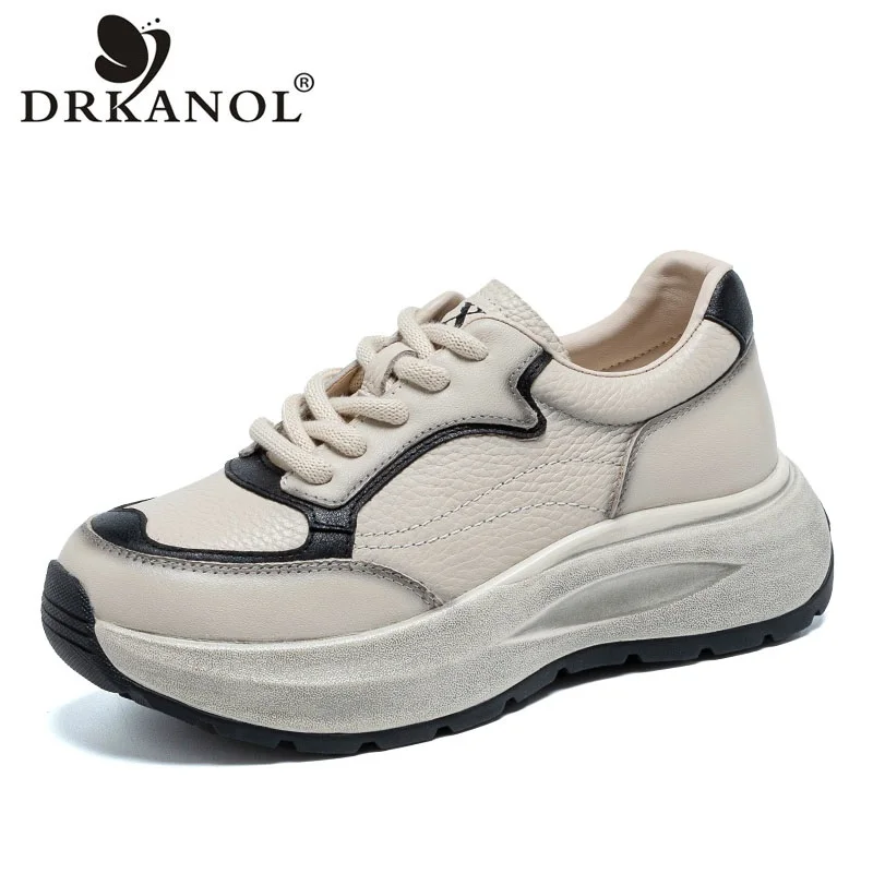 DRKANOL/женские повседневные кроссовки из натуральной кожи, 2025 разноцветных легких женских туфель на массивной платформе и толстой подошве разных цветов 
DRKANOL/женские повседневные кроссовки из натуральной кожи, 2025 разноцветных легких женских туфель на массивной платформе и толстой подошве разных цветов