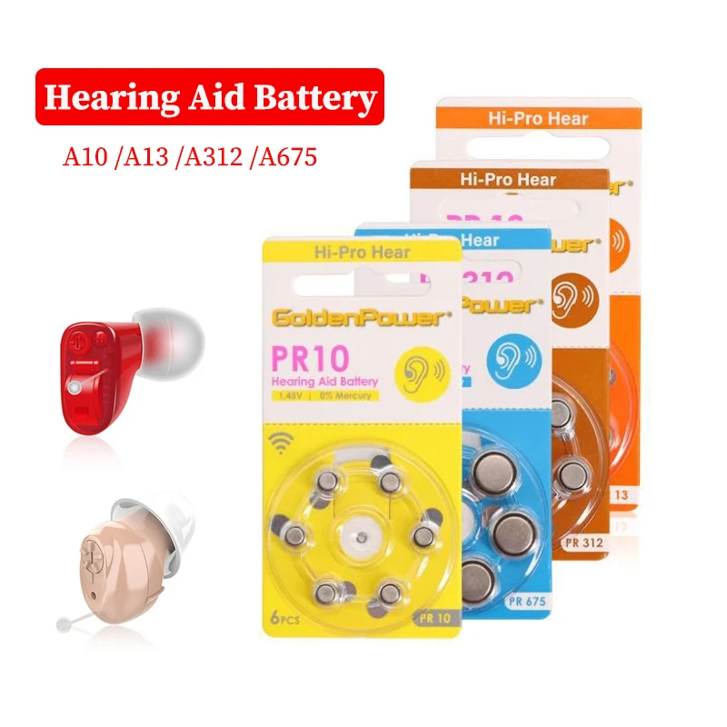 Hearing Aid Batteries 60 PCS 10 Cards Zinc Air A10 A13 A312 A675 Hearing Aid Battery PR10 PR13 PR312 PR675 for Hearing Aids
Hearing Aid Batteries 60 PCS 10 Cards Zinc Air A10 A13 A312 A675 Hearing Aid Battery PR10 PR13 PR312 PR675 for Hearing Aids