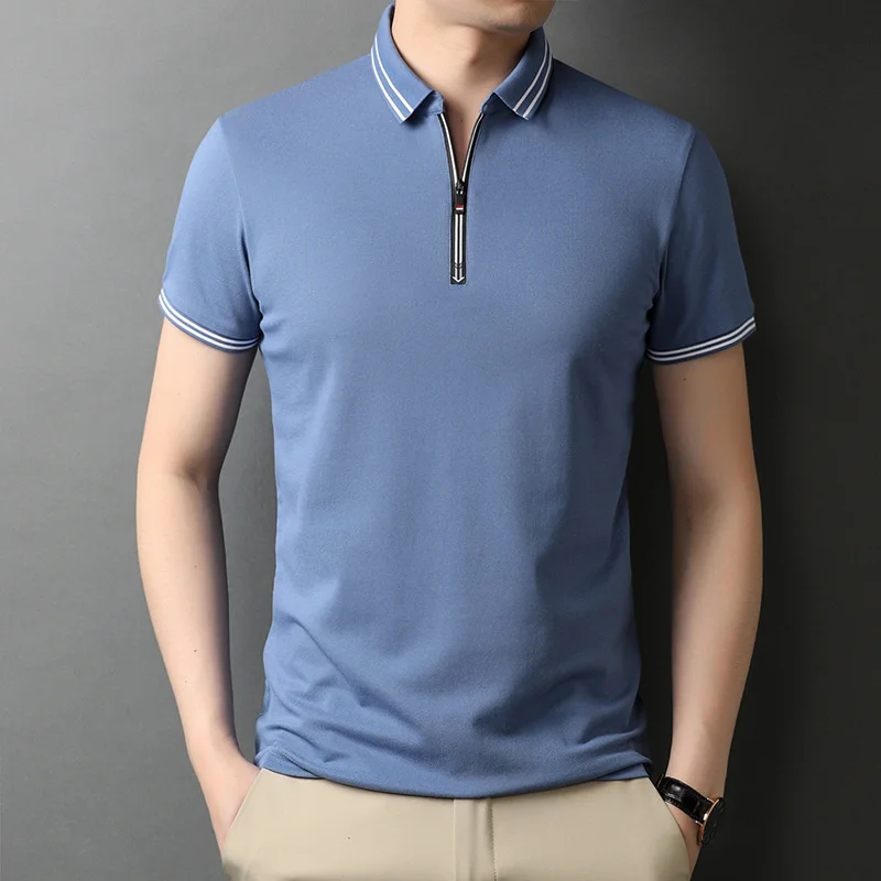 Men's Short Sleeve Solid Stretch Cotton Pique Polo Shirt Quick-Dry Pure Color Slim Fit Collared Golf Casual Shirts With Zipper
Men's Short Sleeve Solid Stretch Cotton Pique Polo Shirt Quick-Dry Pure Color Slim Fit Collared Golf Casual Shirts With Zipper