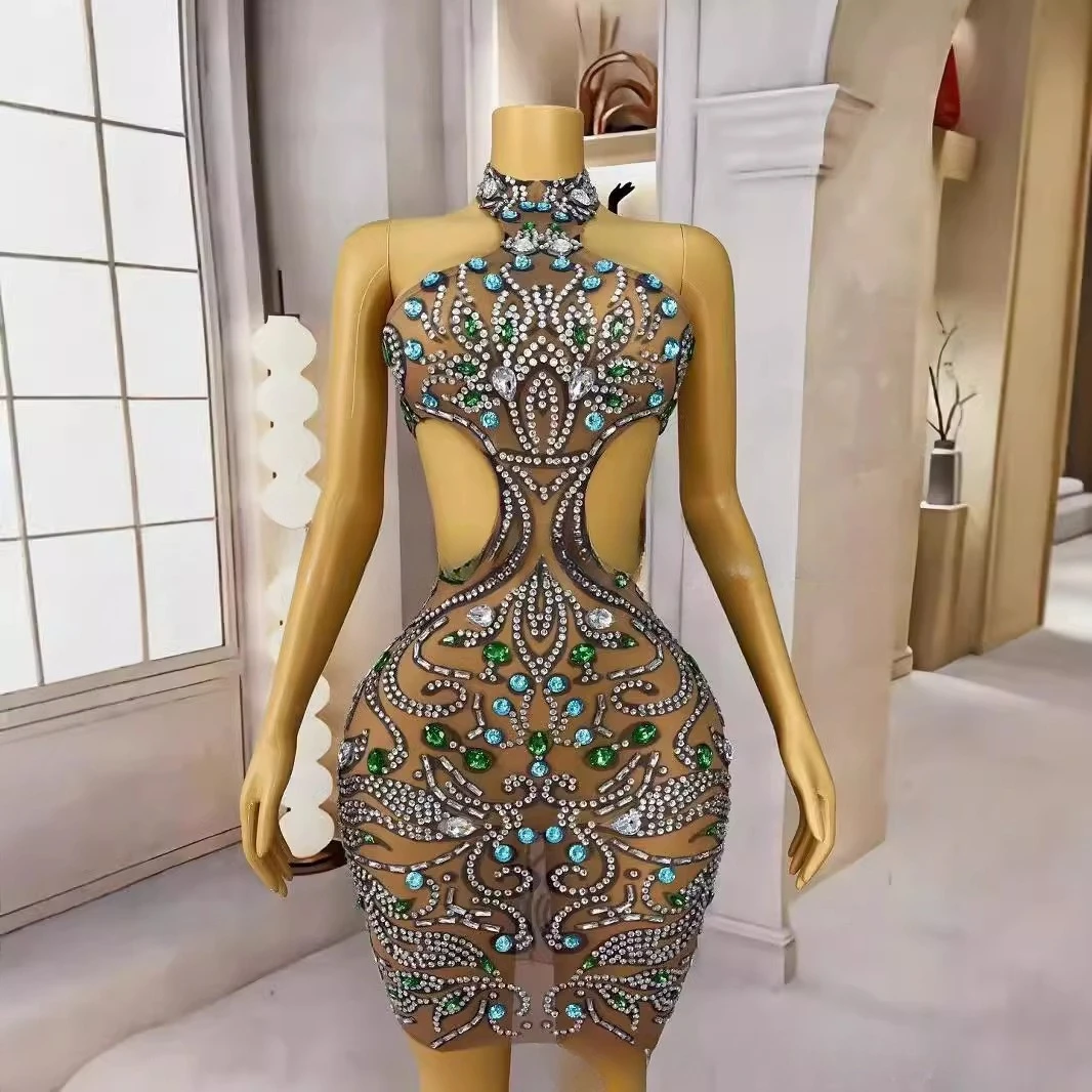 Performance Clothes Hanging Neck Hollow Ultra Short Hip Skirt Temperament Sexy Vestidos De Gala De Noche Vestidos Fiesta De Lujo
Performance Clothes Hanging Neck Hollow Ultra Short Hip Skirt Temperament Sexy Vestidos De Gala De Noche Vestidos Fiesta De Lujo