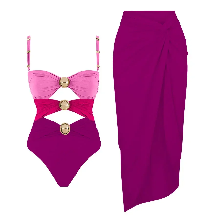 New Hollowen One Piece Swimsuit With Cover Up Sexy Swimwear Women Off Shoulder Swim Suits Patchwork Bathsuit Bodysuit Beachwear
New Hollowen One Piece Swimsuit With Cover Up Sexy Swimwear Women Off Shoulder Swim Suits Patchwork Bathsuit Bodysuit Beachwear