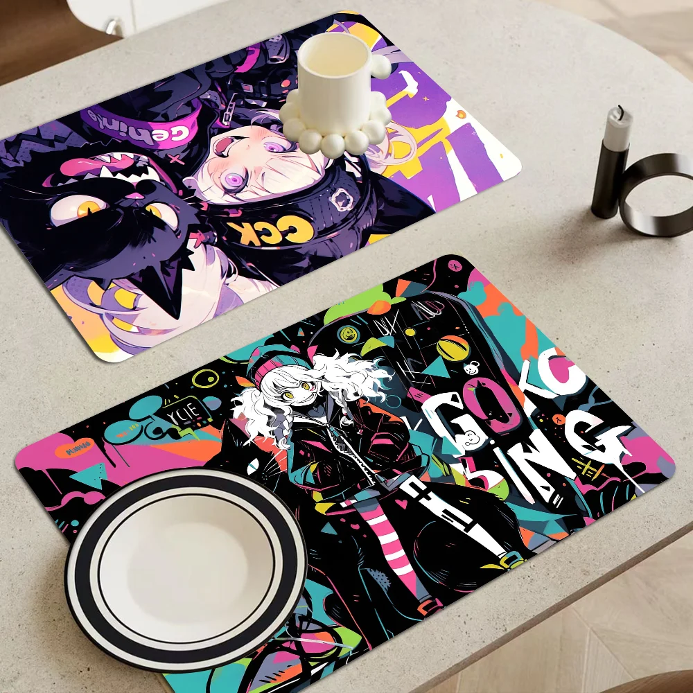 CAT Girl Kitchen Tableware Dish Drying Mats Desk Drain Pad Heat Resistant Counter Top Mat Non-slip Draining Placemat
CAT Girl Kitchen Tableware Dish Drying Mats Desk Drain Pad Heat Resistant Counter Top Mat Non-slip Draining Placemat