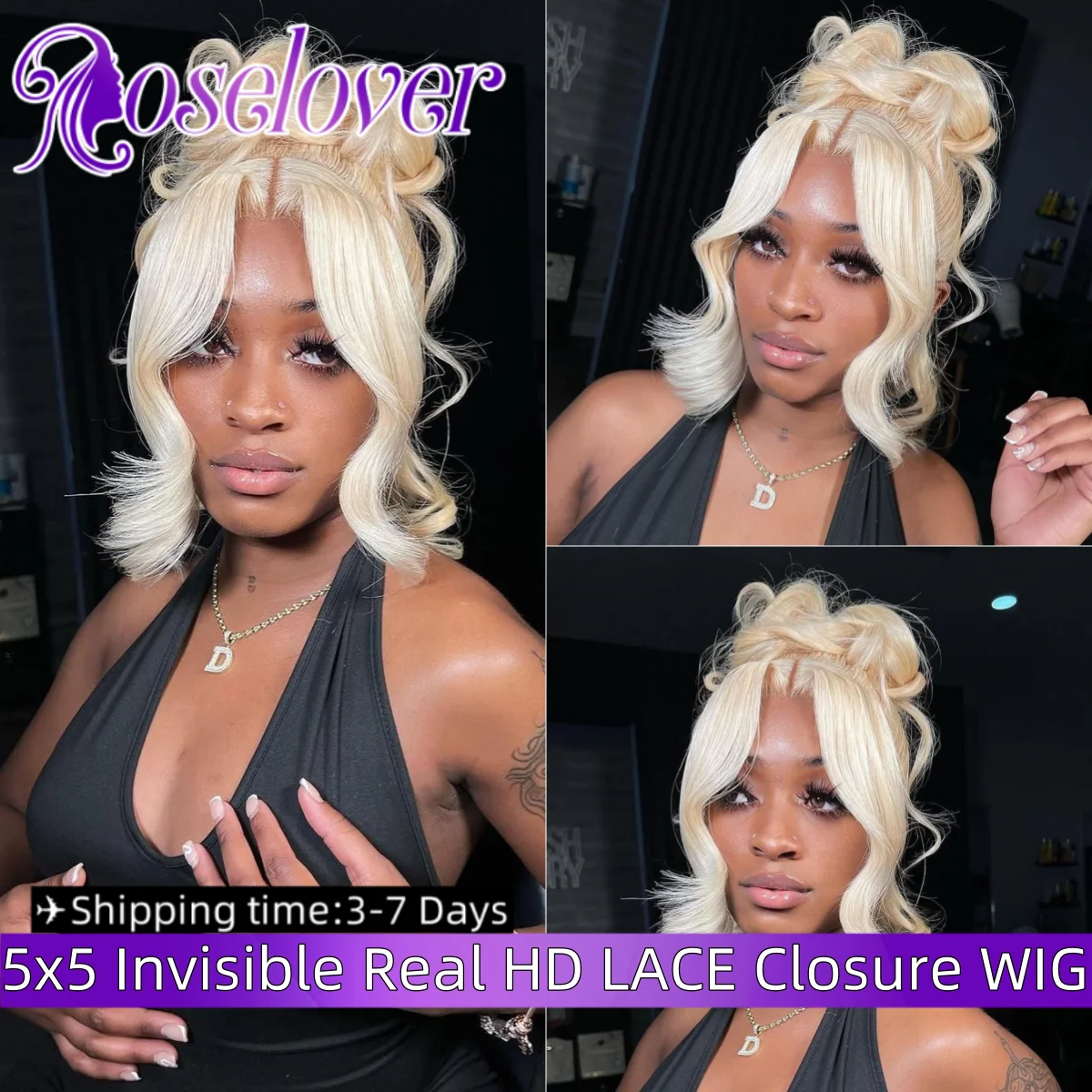 ROSELOVER 5X5 Invisible Real HD LACE Closure Wig 613 Bloned Glueless Ready to GO Skinlike Body Wave Wig 250% Density Human Hair
ROSELOVER 5X5 Invisible Real HD LACE Closure Wig 613 Bloned Glueless Ready to GO Skinlike Body Wave Wig 250% Density Human Hair