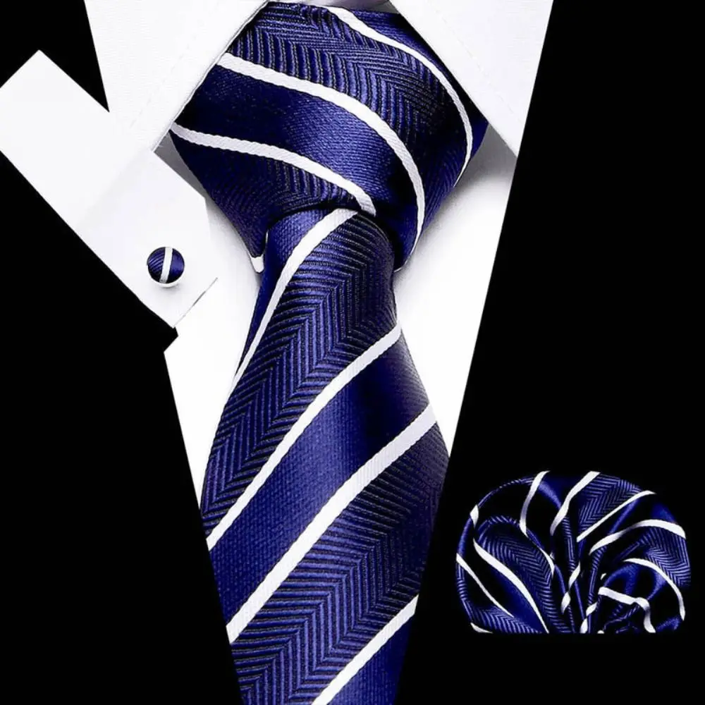 Simple Dots Necktie Kerchief Cufflinks Set Striped Grid Business Tie Set Decorative Pattern Soft Men Cravat Office
Simple Dots Necktie Kerchief Cufflinks Set Striped Grid Business Tie Set Decorative Pattern Soft Men Cravat Office