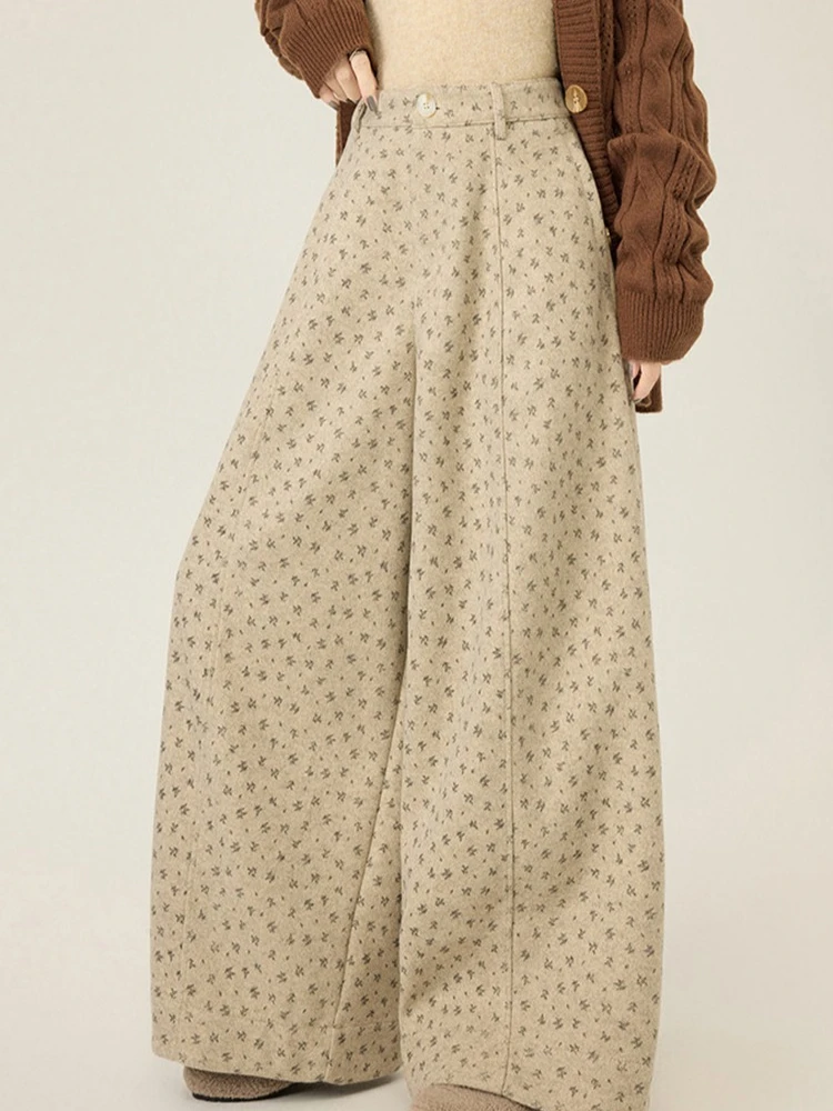 Шерстяные костюмные брюки в ленивом стиле с цветочным принтом, женские зимние новые свободные и универсальные повседневные широкие брюки с изогнутыми ножками
Шерстяные костюмные брюки в ленивом стиле с цветочным принтом, женские зимние новые свободные и универсальные повседневные широкие брюки с изогнутыми ножками