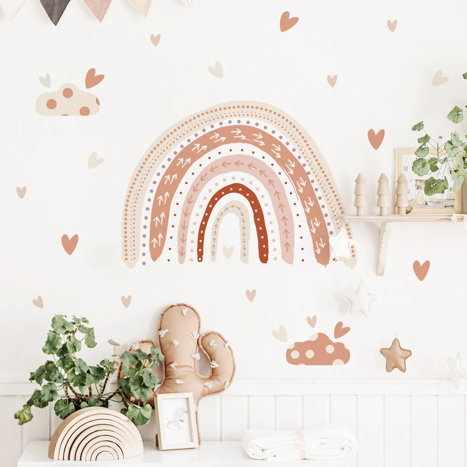 Sweet Rianbow Hearts Boho Cartoon Wall Sticker Nursery Vinyl Children's Wall Art Decals for Baby Kids Room Home Decoration
Sweet Rianbow Hearts Boho Cartoon Wall Sticker Nursery Vinyl Children's Wall Art Decals for Baby Kids Room Home Decoration