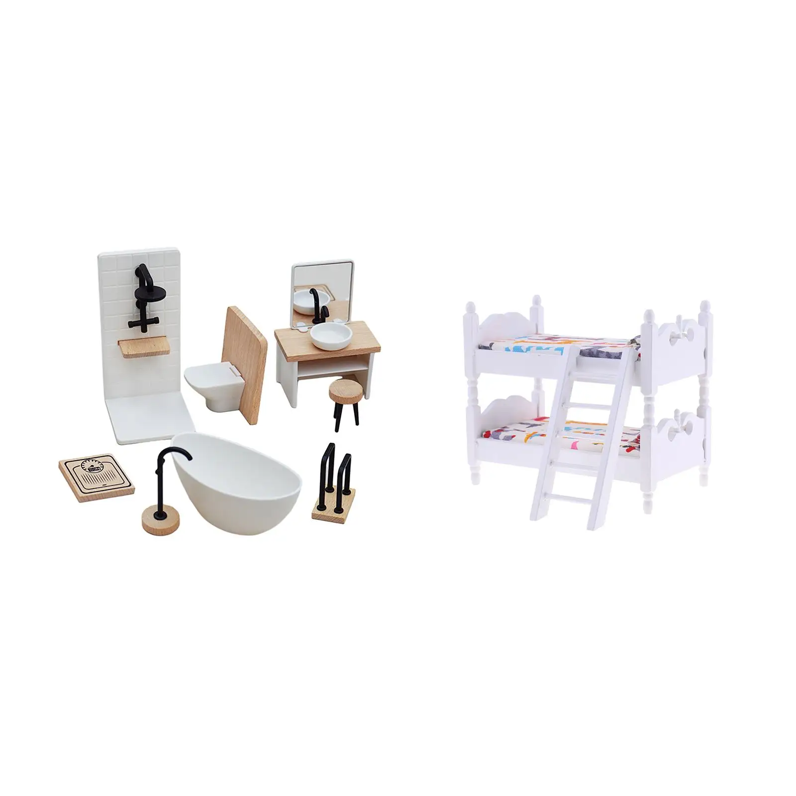 1/12 кукольный домик, набор для ванной комнаты, мебель для спальни, двухъярусная кровать, мебель для кукольного домика 
1/12 кукольный домик, набор для ванной комнаты, мебель для спальни, двухъярусная кровать, мебель для кукольного домика