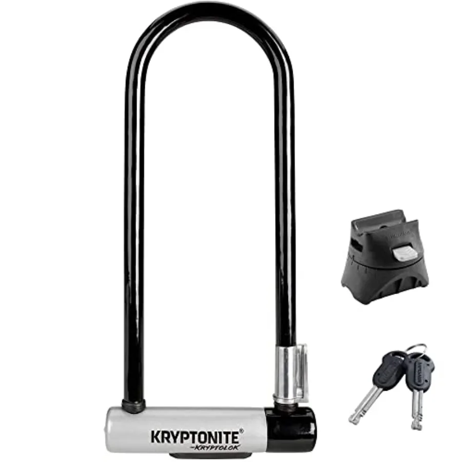 Kryptolok Bike U-Lock Heavy Duty Anti-Theft Bicycle Lock Sold Secure Gold 12.7mm Long Shackle with Mounting Bracket and Keys Ul
Kryptolok Bike U-Lock Heavy Duty Anti-Theft Bicycle Lock Sold Secure Gold 12.7mm Long Shackle with Mounting Bracket and Keys Ul