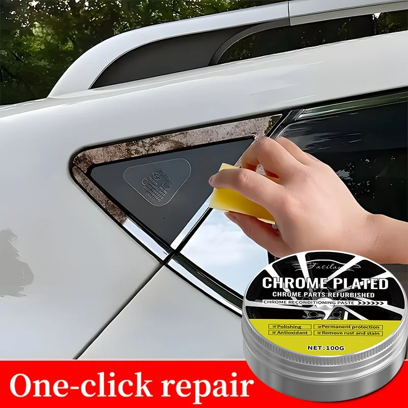 Chrome Repair Paste (including sponge) - Restore the original metallic luster on car doors, handlebars and Windows, prevent oxid
Chrome Repair Paste (including sponge) - Restore the original metallic luster on car doors, handlebars and Windows, prevent oxid
