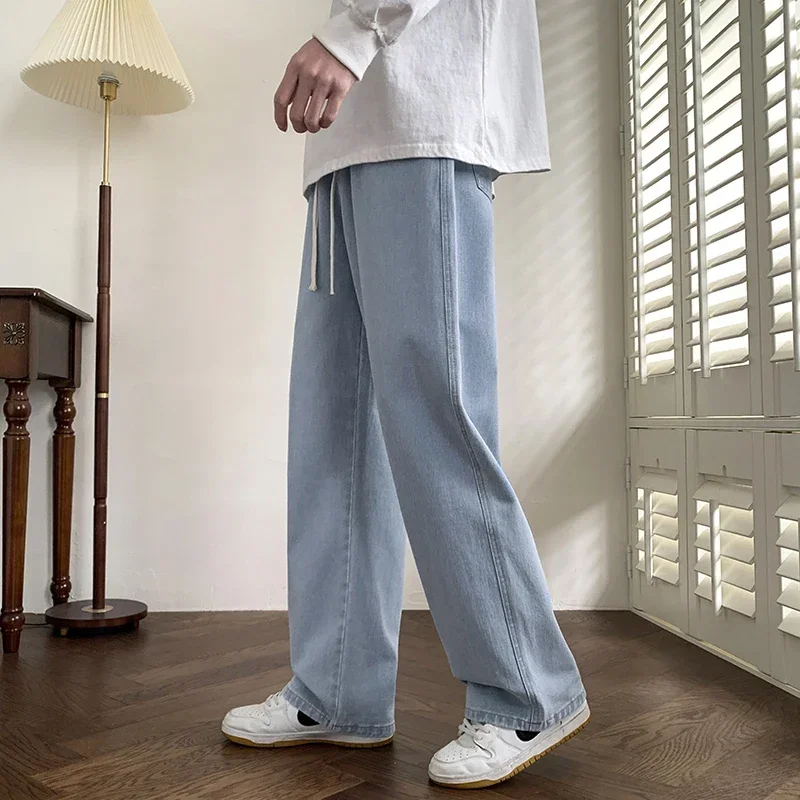 2025 Spring Korean Style Men's Loose Straight Jeans Street Hip-Hop Light Blue Baggy Casual Denim Trousers Y2k Men Clothing
2025 Spring Korean Style Men's Loose Straight Jeans Street Hip-Hop Light Blue Baggy Casual Denim Trousers Y2k Men Clothing