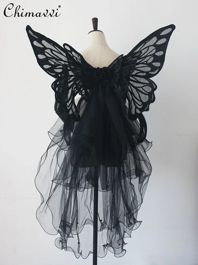 Original Handmade Black White Butterfly Wings Can Back Wear Lolita Mesh Back Decoration Party Photo Props Girls Butterfly Clips
Original Handmade Black White Butterfly Wings Can Back Wear Lolita Mesh Back Decoration Party Photo Props Girls Butterfly Clips