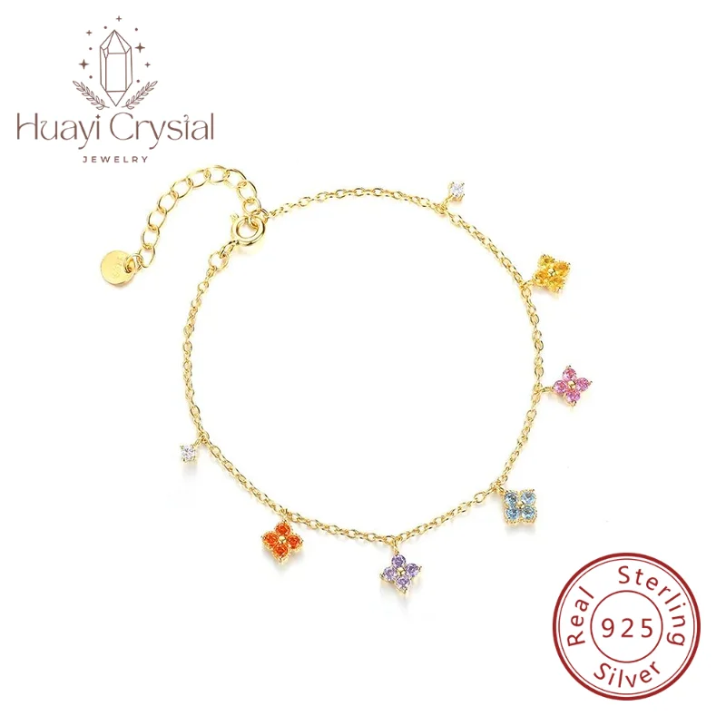 Women Birthday Gift Fine Jewelry 925 Sterling Silver gold plated colorful Clover Charm Bracelet
Women Birthday Gift Fine Jewelry 925 Sterling Silver gold plated colorful Clover Charm Bracelet