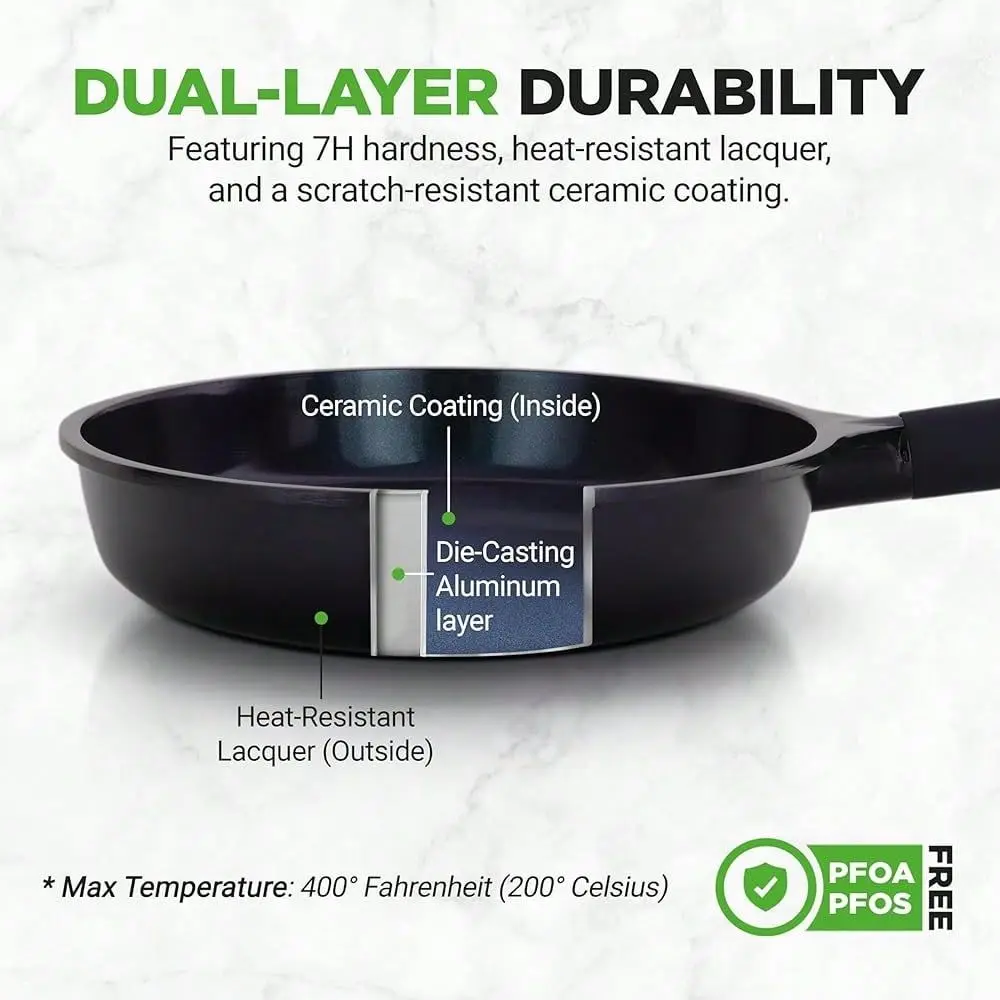 Frying Pans 5Piece Skillet Set With Ceramic Coating, Wok, Grill, Fry Fish Pans Compatible With All Cooktops, Including Inductio
Frying Pans 5Piece Skillet Set With Ceramic Coating, Wok, Grill, Fry Fish Pans Compatible With All Cooktops, Including Inductio
